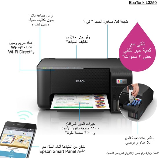 طابعة Epson Eco Tank L3250 ـ (102050)